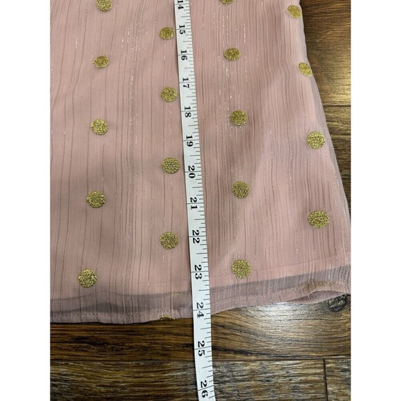 Anthropologie Hutch Blouse Pink And Gold Polka Dot Size M - Picture 8 of 10